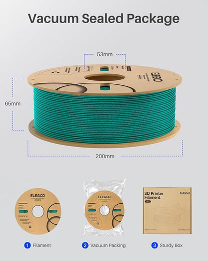 ELEGOO Sparkle PLA Filament 1.75mm Bundle 4KG, Glitter Twinkling 3D Printer - Image 5