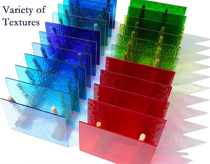 40 Transparent Stained Glass Sheets, 4”x6” Textured Bright Transparency Mosaic - Image 5
