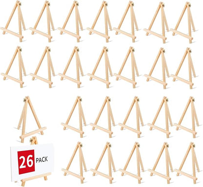 26 Pack 9 Inch Wood Easel, Painting Party Easel, Kids Student Tabletop Easels by Unknown