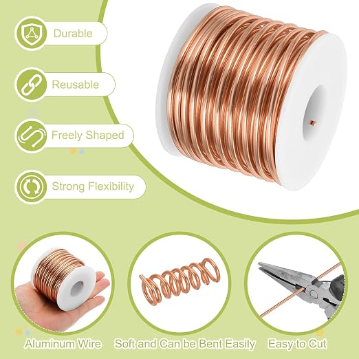 MECCANIXITY 9 Gauge Anodized Aluminum Craft Wire Bendable Bonsai Training Wire - Image 3