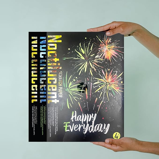 Scratch Paper Art for Adults-Glow in The Dark Scratch Painting Craft Kit|DIY - Image 7