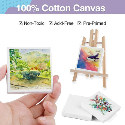 ESRICH Mini Canvases for Painting, Canvas in Bulk 32Pack, 2/5In Profile Small - Image 3