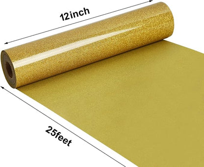 FUNKAKA Glitter Golden HTV Heat Transfer Vinyl Rolls - Image 3