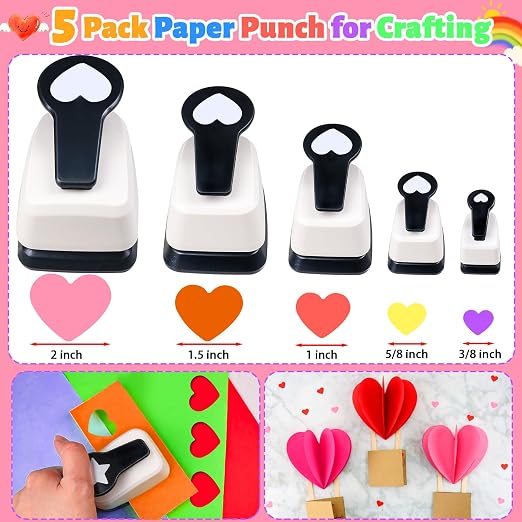 Heart Hole Puncher for Crafts, Heart Paper Cutter, Hearts Paper Punch, Hearts - Image 5