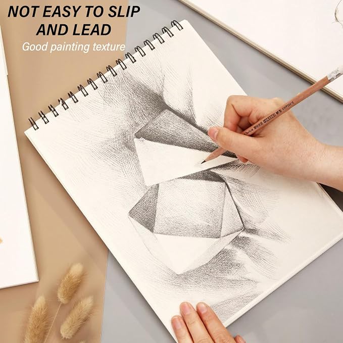 Deokke Sketchbook Top Spiral Bound Sketch Pad, 9 x 12 inch, 100GSM Thick Paper - Image 5