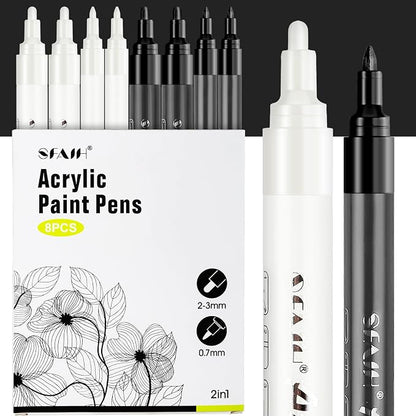 SFAIH Black & White Acrylic Paint Markers by SFAIH