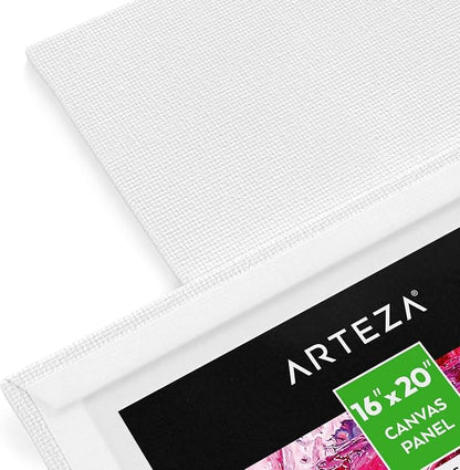 ARTEZA Canvas Boards for Painting, 16 x 20 Inches, Blank White Canvas Panels - Image 2
