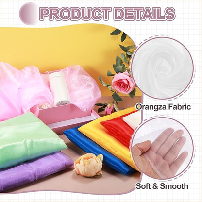 MECCANIXITY Iridescent Sheer Organza Fabric, 10 Yards x 59 Inches Solid - Image 3