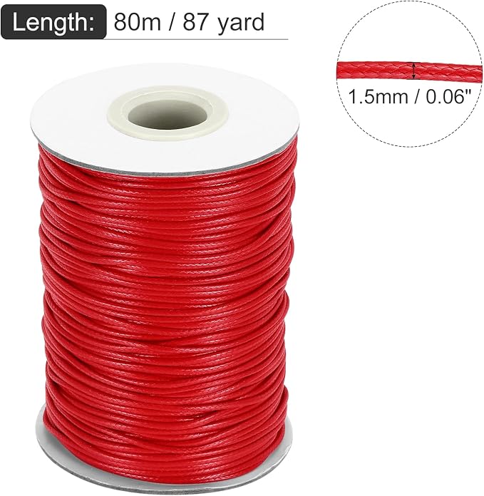 MECCANIXITY Waxed Cord 1.5mm Waxed Thread 87 Yard Wax String Leather Cord - Image 2