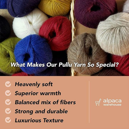 Pullu - Baby Alpaca Merino Wool Yarn Set of 3 Skeins Worsted Weight - Sourced - Image 2