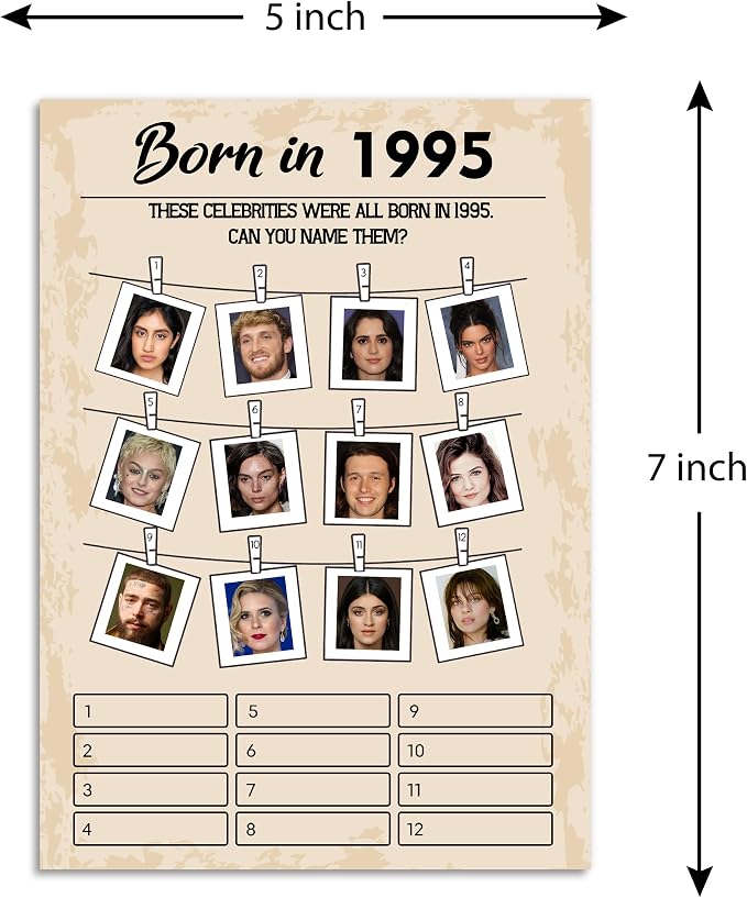 QUPT 30th Birthday Party Games, Born in 1995 Games Bundle, Birthday Party - Image 2