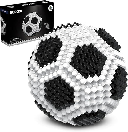 Soccer Building Block Set, Adults challenging STEM Block Decorations, Miniature by KADELE