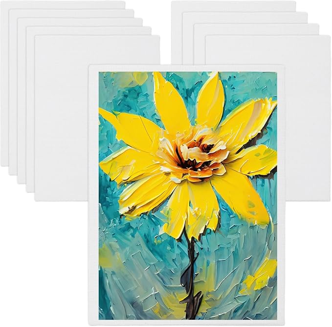 MECCANIXITY Canvas Boards for Painting, 6x8 Cotton Blank Primed Art Canvas by MECCANIXITY