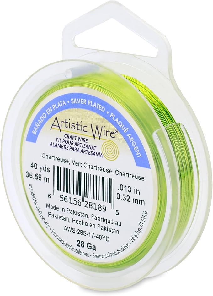 Artistic Wire, 28 Gauge Silver Plated Tarnish Resistant Colored Copper Craft by ArtisticWire