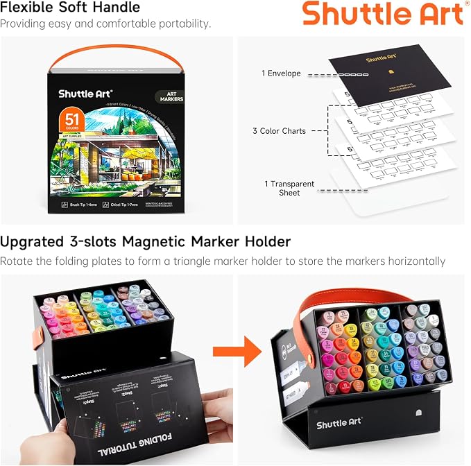 Shuttle Art Alcohol Markers Brush tip, Dual Tip Brush & Chisel Tip Art Marker - Image 4