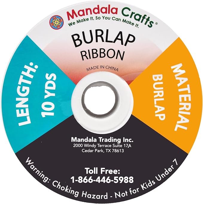 Mandala Crafts White Burlap Ribbon 2.5 Inches Wide Jute Ribbons - Image 5