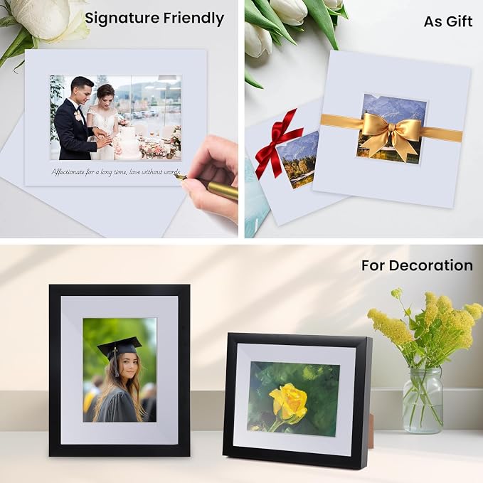 Falling in Art 5 Pack Acid Free 12x12'' White Picture Mats Board Show Kit - Image 5