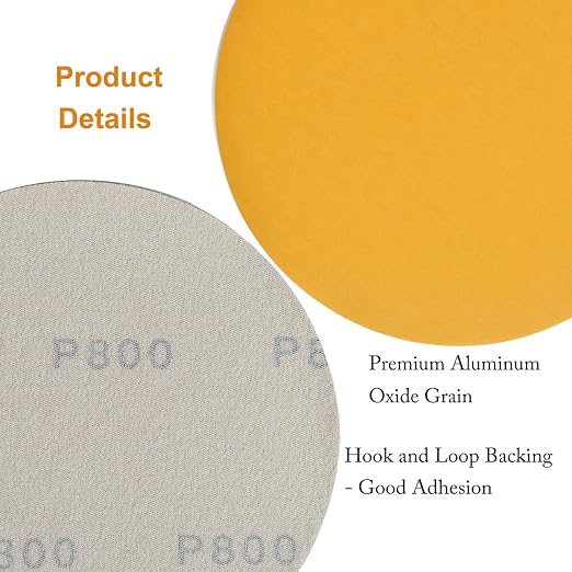 6-Inch No-Hole Hook and Loop Sanding Discs 800-Grit, Random Orbital Sandpaper - Image 5