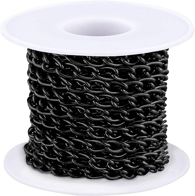 Jishi 16ft Aluminium Curb Chain Roll, Thick Twisted Chain Links, Jewelry Making by Jishi