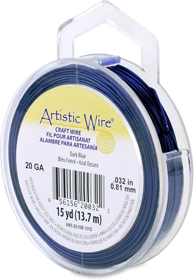 Artistic Wire, 20 Gauge Tarnish Resistant Colored Copper Craft Wire, Dark Blue by Unknown
