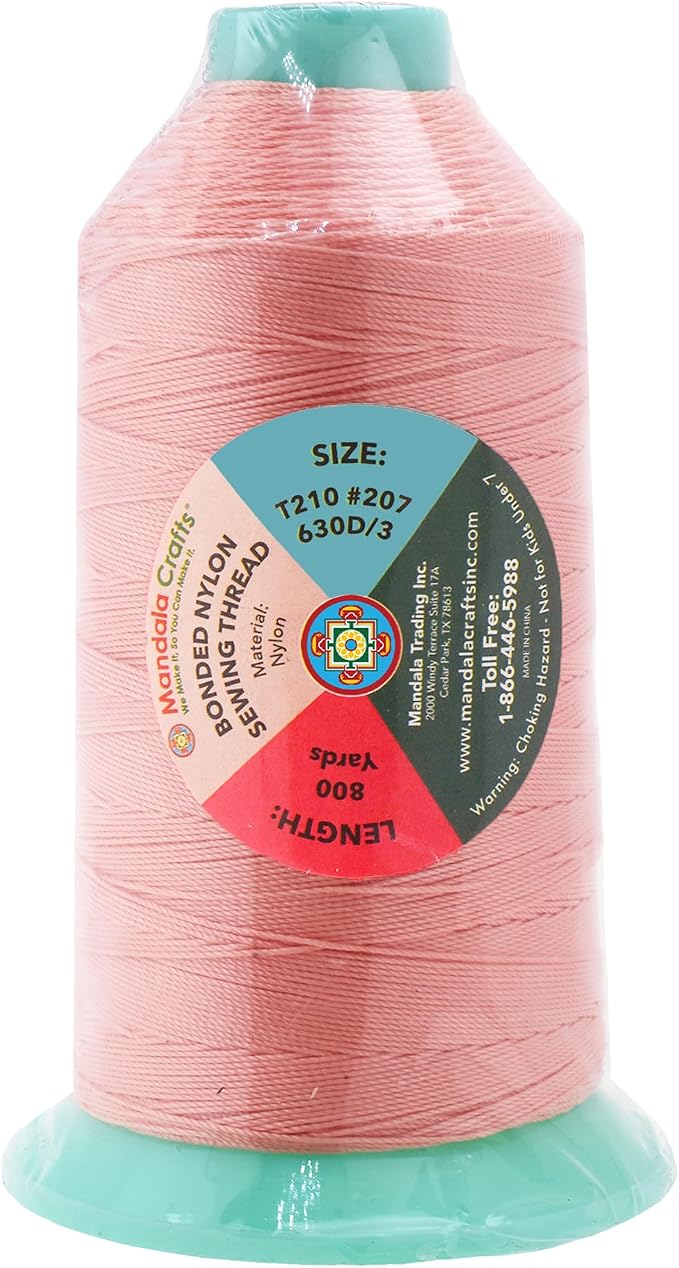 Mandala Crafts Bonded Nylon Thread Blush Heavy Duty Sewing Threads - Image 3