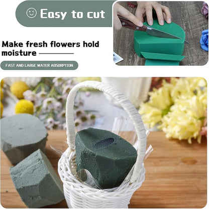 Large Floral Foam Round 6'' SUPKING Flower Foam 4Pcs Florist Foam Blocks Wet - Image 3