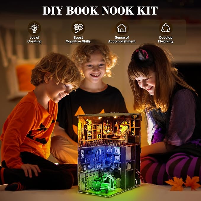 Book Nook Kits for Adults, Miniature House Dollhouse Kit for Teens, DIY Crafts - Image 3