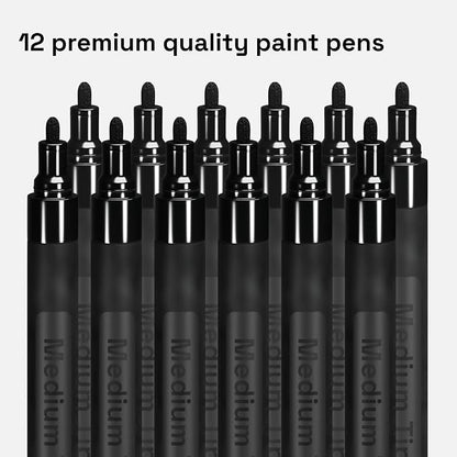 ARTISTRO 12 Black Paint Pens for Rock Painting, Scrapbooking, DIY Craft Making - Image 2