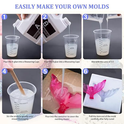 Silicone Mold Making Kit - 170oz Translucent Liquid Silicone Rubber 1:1 Mixing - Image 7