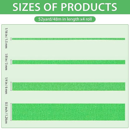 QDiShi 4 Rolls Fine Line Tape, Fineline Masking Tape in 1/16, 1/4 and 1/2 Inch - Image 2