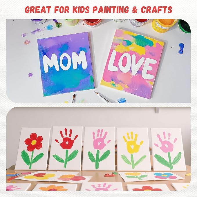 Simetufy 12 Pack 5x7 Inch Small Flat Canvas Boards - Image 2