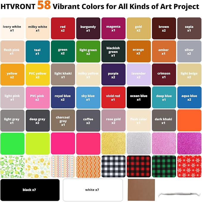 HTVRONT HTV Heat Transfer Vinyl Bundle, 90 Pack 12" x 10" Iron on Vinyl - Image 2