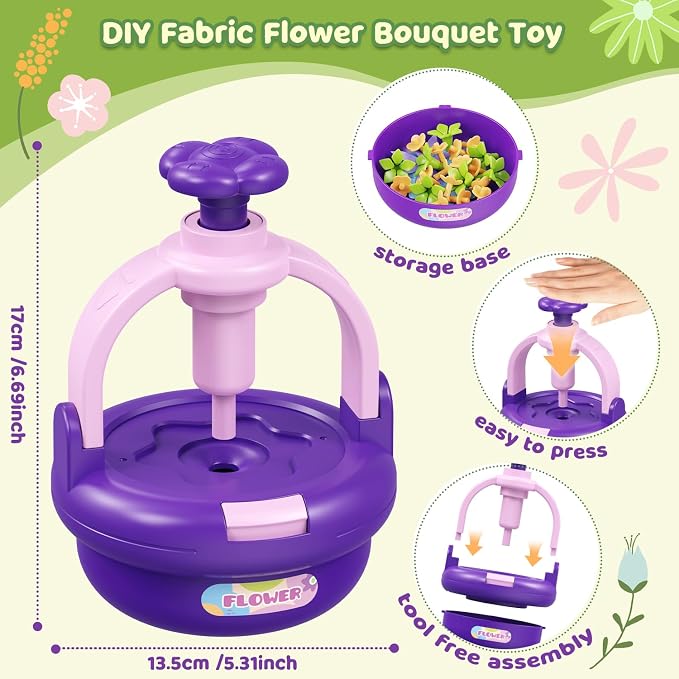 Arts and Crafts Kit for Kids Ages 4-8, Flower Bouquet Toys, DIY Flower Market - Image 4