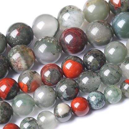 12MM Natural African Bloodstone Gemstone Round Beads Loose Spacer Stone Beads by Unknown