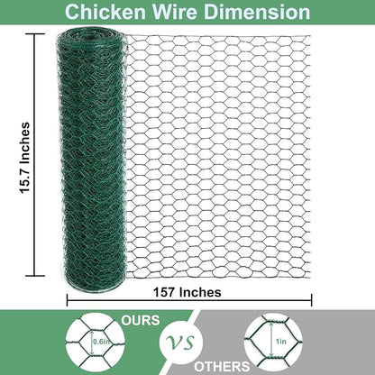 Chicken Wire for Floral Arrangements, 15.7 x 157 Inches Green Mesh, 0.6 Inch - Image 2