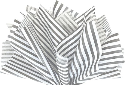 Flexicore Packaging Gray Pin Stripe Print Gift Wrap Tissue Paper Size: 15 Inch by FlexicorePackaging