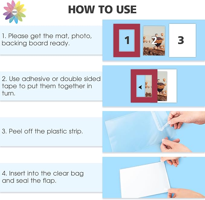 Mat Board Center, 8x10 for 5x7 Mix Color Picture Mat Sets - Image 6