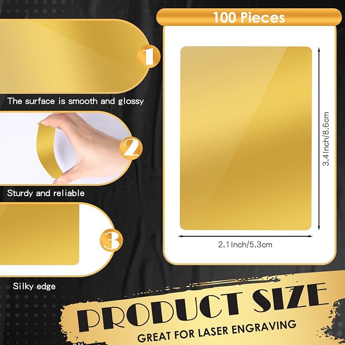 weparmeety 100 Pcs Metal Engraving Blanks Aluminum Sheet Laser Engraving - Image 2