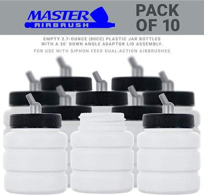 Master Airbrush TB-006 Empty 2.7-Ounce Plastic Jar Bottles - Image 2