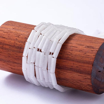 Natural White Agate Cylinder Tube Beads 4x13mm 38cm/str Loose Semi Gemstone - Image 5