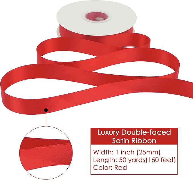 HUIHUANG Red Satin Ribbon - Image 2