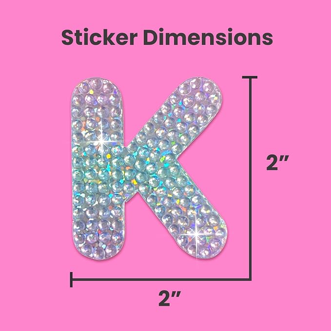 StickerBeans® Rhinestone Alphabet Letter Sticker K - Image 4
