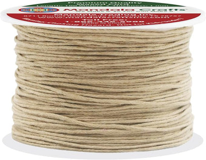 Mandala Crafts 1mm 109 Yards Natural Cotton Waxed Cord by MandalaCrafts