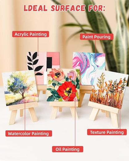 Simetufy Mini Canvas Boards for Painting 12 Pack 4x4inch, Watercolor - Image 5