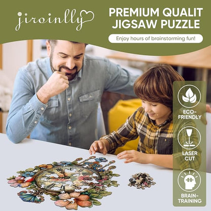 Wooden Jigsaw Puzzles 500 Pieces, Flower Clock Wooden Puzzles - Image 6