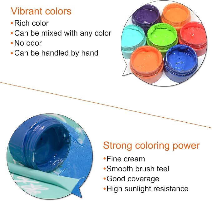 6PCS Chalk Paste with 3 Mini Squeegee, Screen Printing Ink, Chalk Paste - Image 5