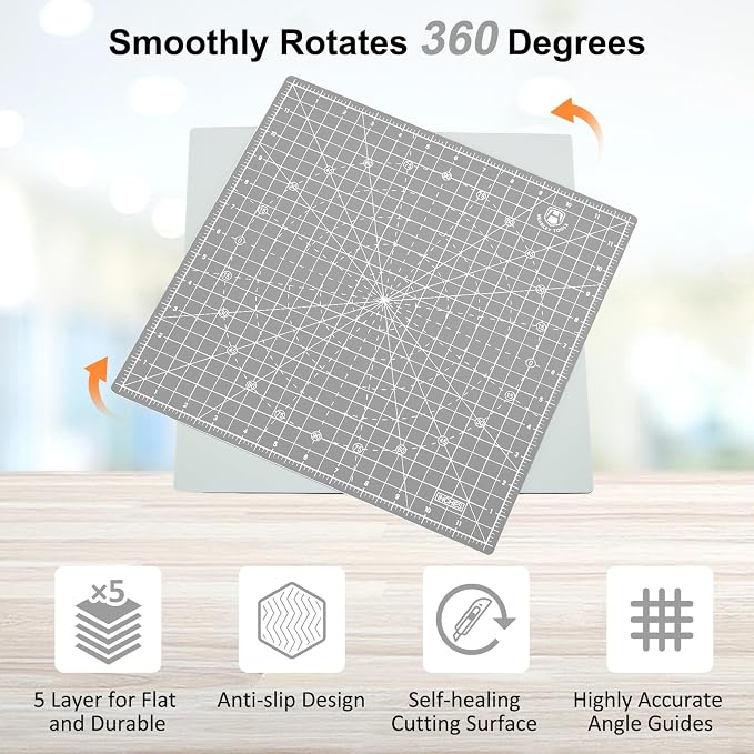 Headley Tools 12"x12" Rotating Cutting Mat, Self Healing Mat - Image 4