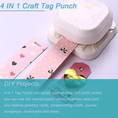 Craft Tag Punch Tag Paper Punches 4 in 1 Hole Puncher - Image 7