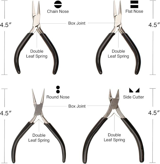 The Beadsmith Slim Line Pliers Set – Extra Fine Tips – 4.5 Inches, 4-Pieces: - Image 3