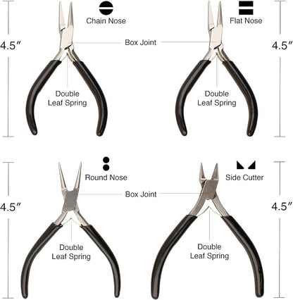 The Beadsmith Slim Line Pliers Set – Extra Fine Tips – 4.5 Inches, 4-Pieces: - Image 3
